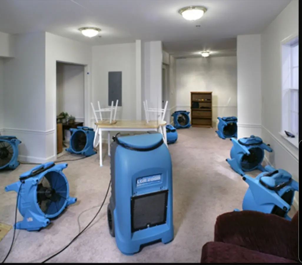 Air movers and dehumidifier setup for Water Extraction & Removal in Bonadelle Ranchos
